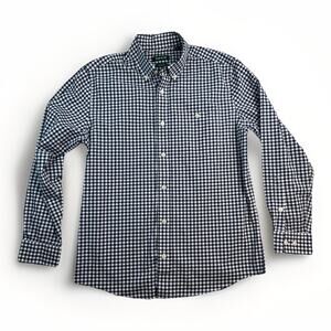 Orvis Active Fit Long Sleeve Shirt Men Size M Button Down Gingham Organic Cotton